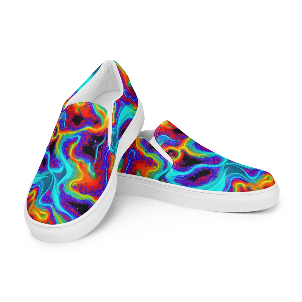 Sonic Waters on Men's Slip-On Canvas Shoes — Left Front
