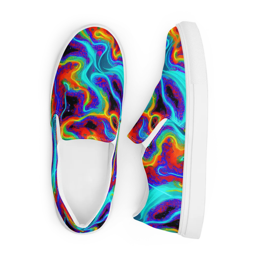 Sonic Waters on Men's Slip-On Canvas Shoes — Front