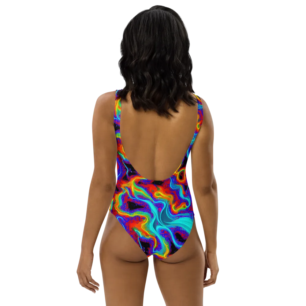 Sonic Waters on One-Piece Swimsuit — Back