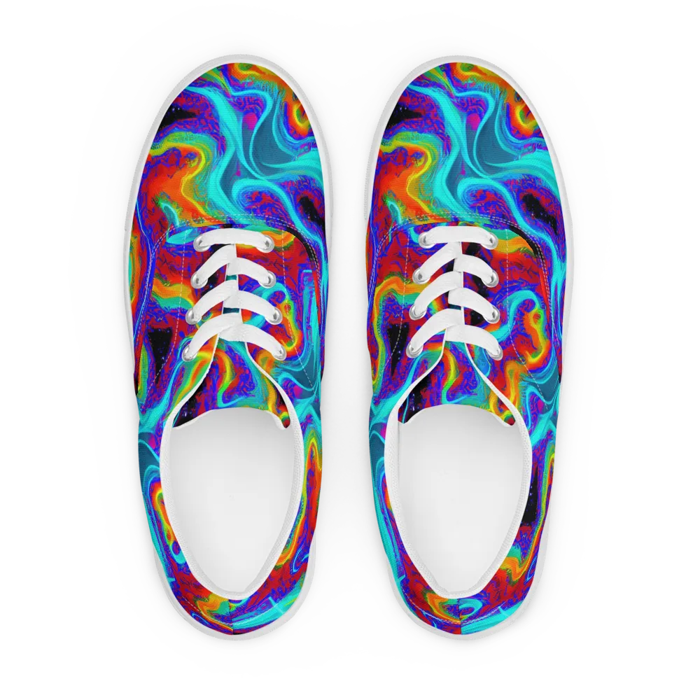 Sonic Waters on Men's Lace-Up Canvas Shoes — Front