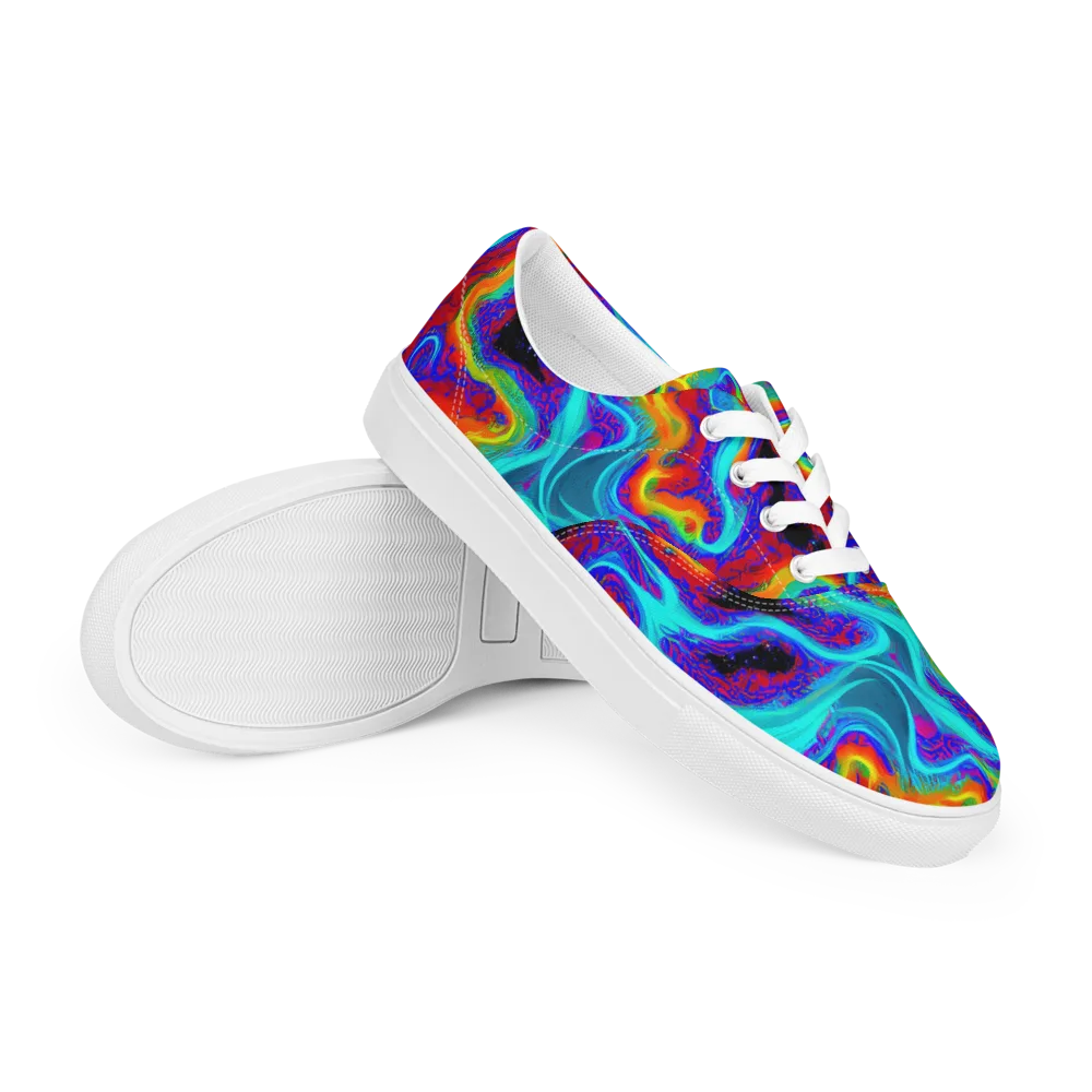 Sonic Waters on Men's Lace-Up Canvas Shoes — Right Front