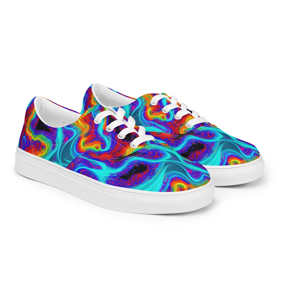 Sonic Waters on Men's Lace-Up Canvas Shoes — Right Front