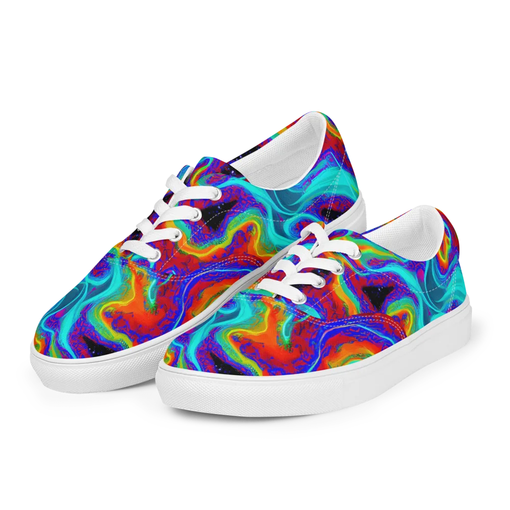 Sonic Waters on Men's Lace-Up Canvas Shoes — Left Front