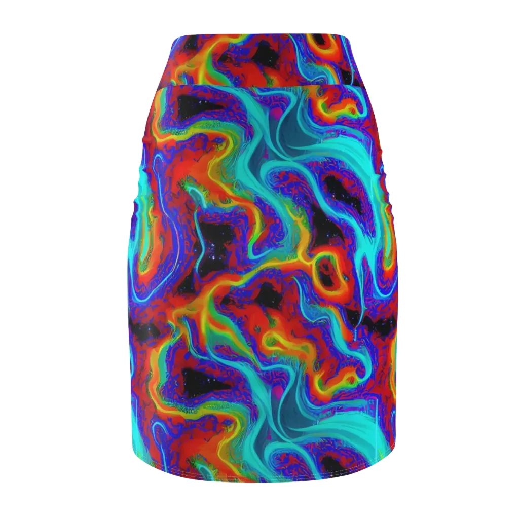Sonic Waters on Pencil Skirt — Back