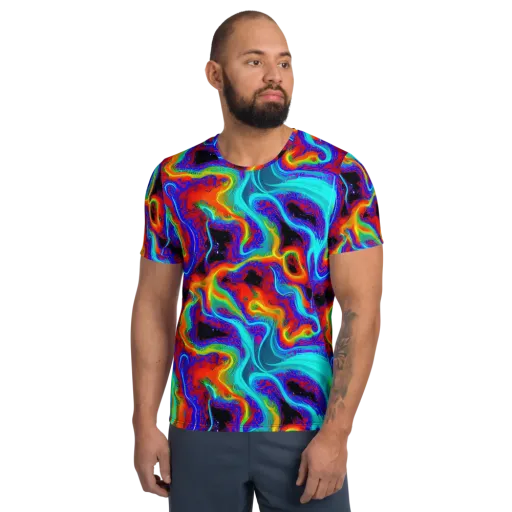Sonic Waters on a Men's Athletic T-Shirt