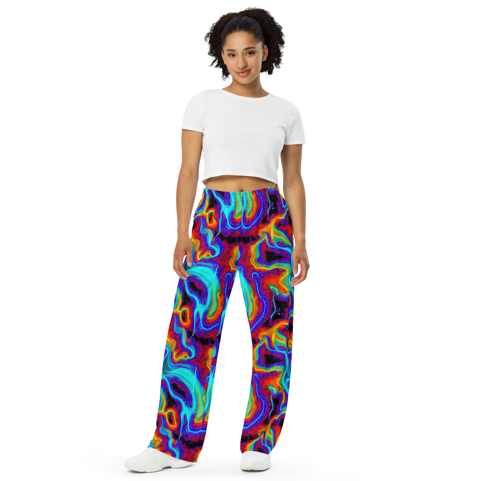Sonic Waters on Wide-Leg Pants — Front