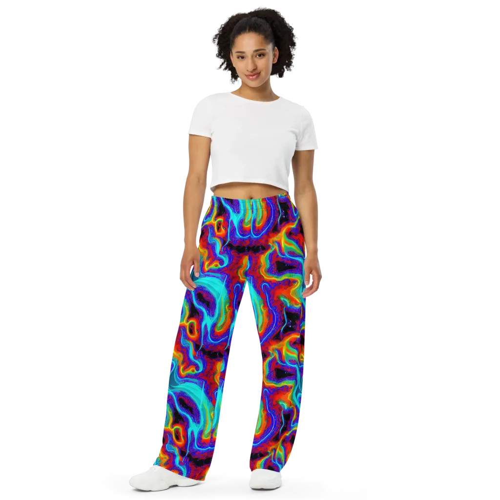 Sonic Waters on Wide-Leg Pants — Front