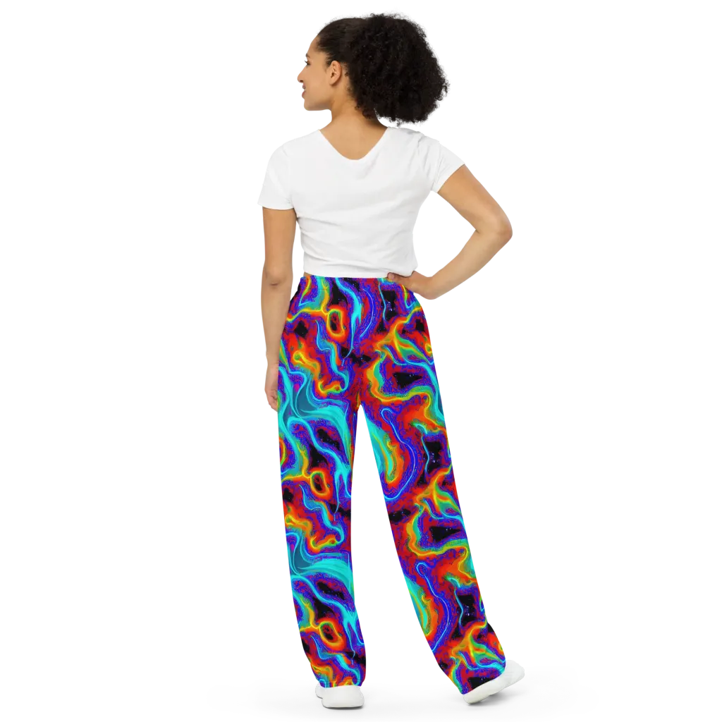 Sonic Waters on Wide-Leg Pants — Back