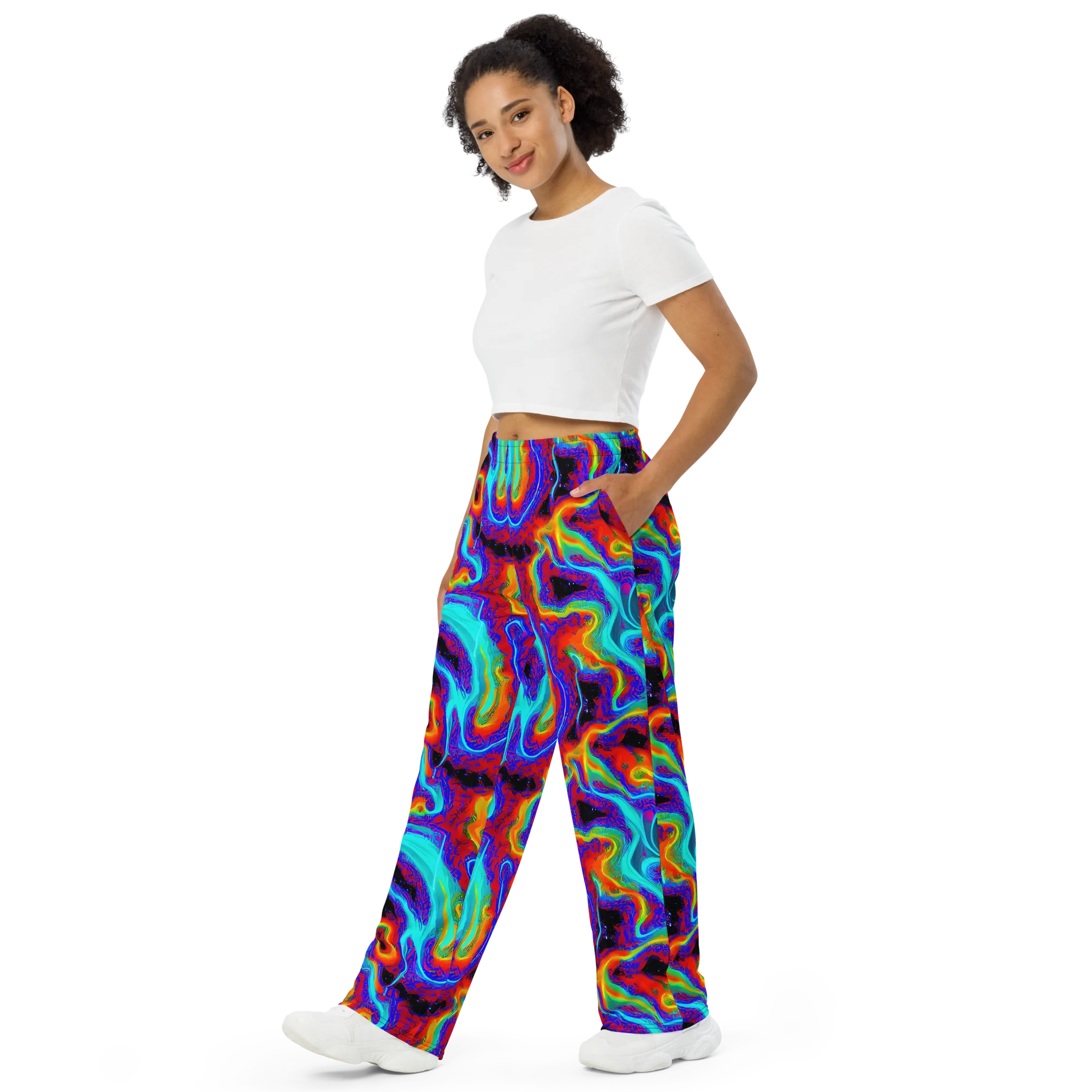 Sonic Waters on Wide-Leg Pants — Left Front