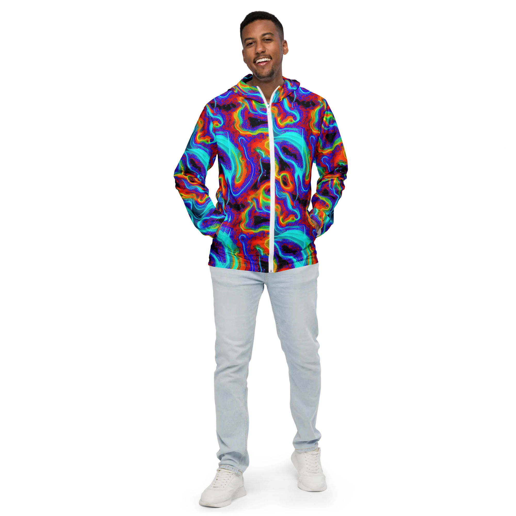 Sonic Waters on Men's Windbreaker — Front