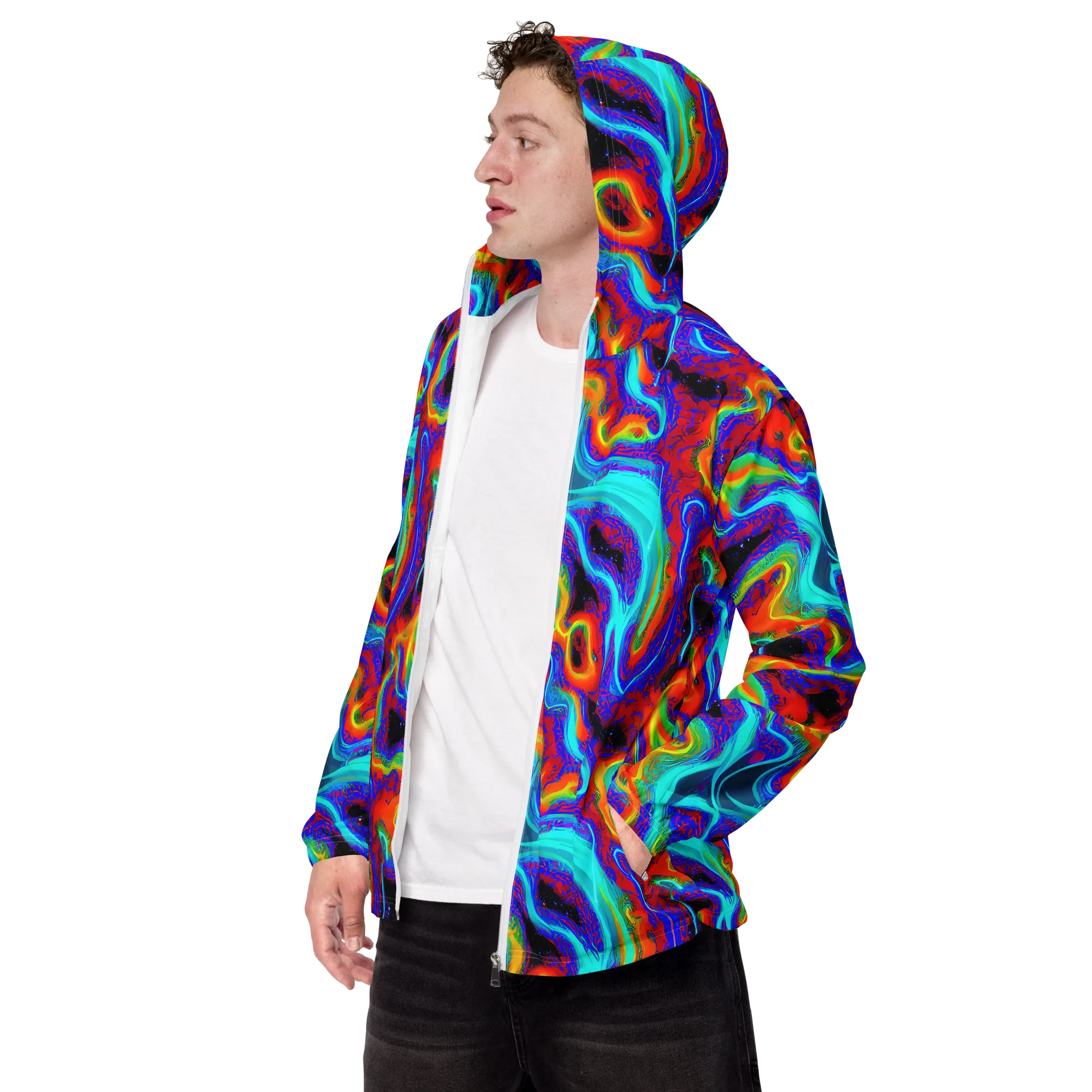 Sonic Waters on Men's Windbreaker — Left Front