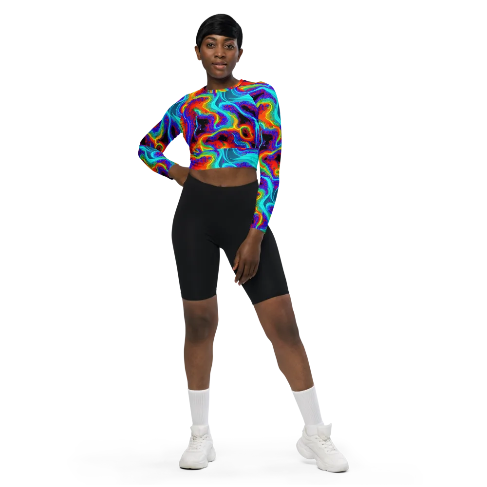 Sonic Waters on Long Sleeve Crop Top — Front