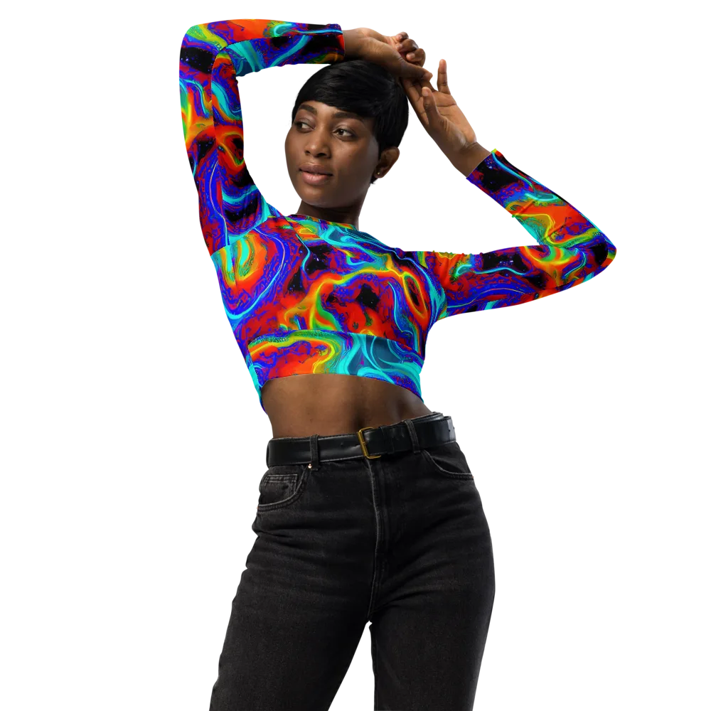 Sonic Waters on Long Sleeve Crop Top — Front