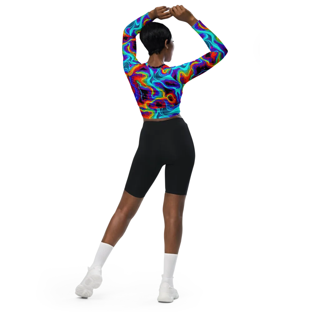 Sonic Waters on Long Sleeve Crop Top — Back