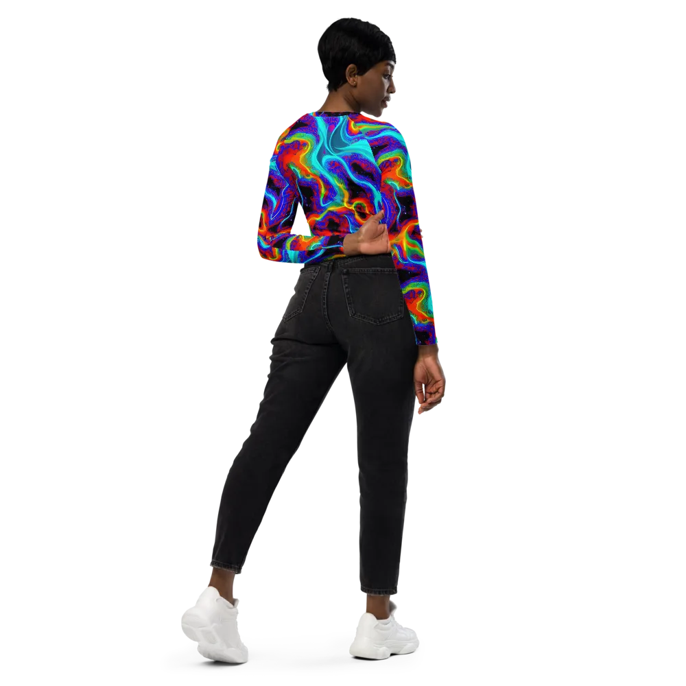 Sonic Waters on Long Sleeve Crop Top — Right Back