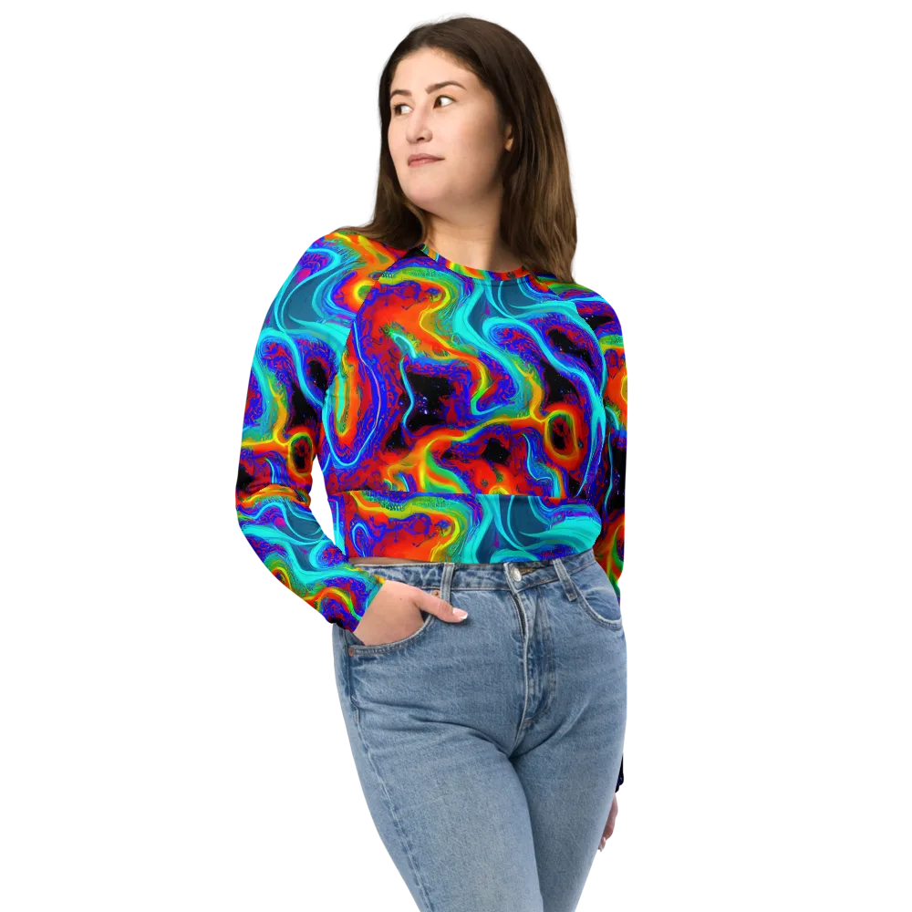 Sonic Waters on Long Sleeve Crop Top — Front