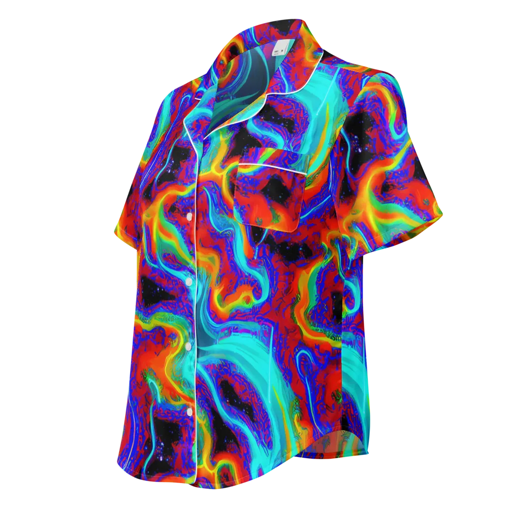 Sonic Waters on Women's Short Sleeve Pajama Top — Left Front