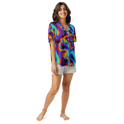 Sonic Waters on a Women's Short Sleeve Pajama Top