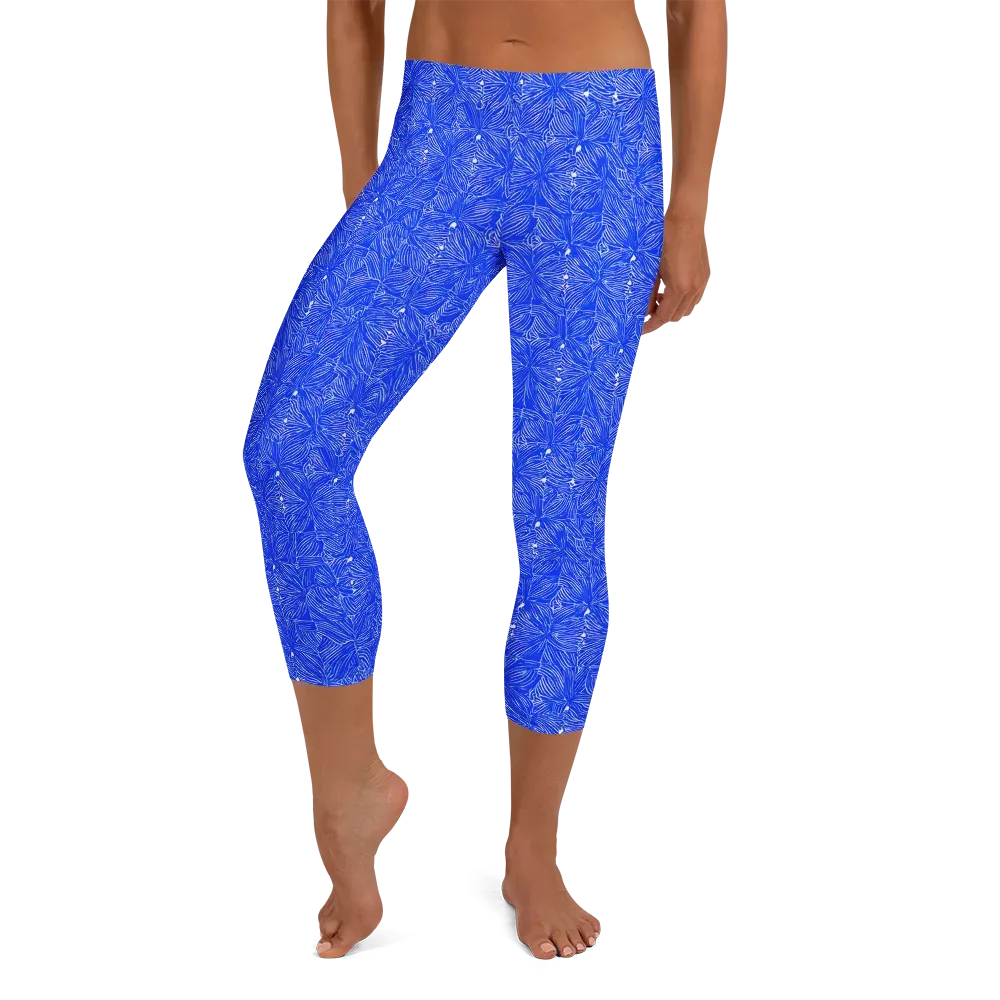 Azure Filigree on Capri Leggings — Front