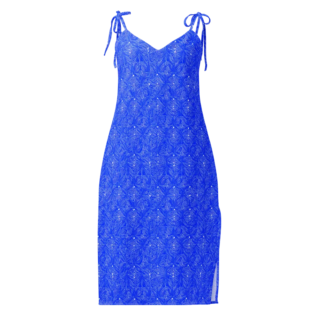 Azure Filigree on Slip Dress — Front