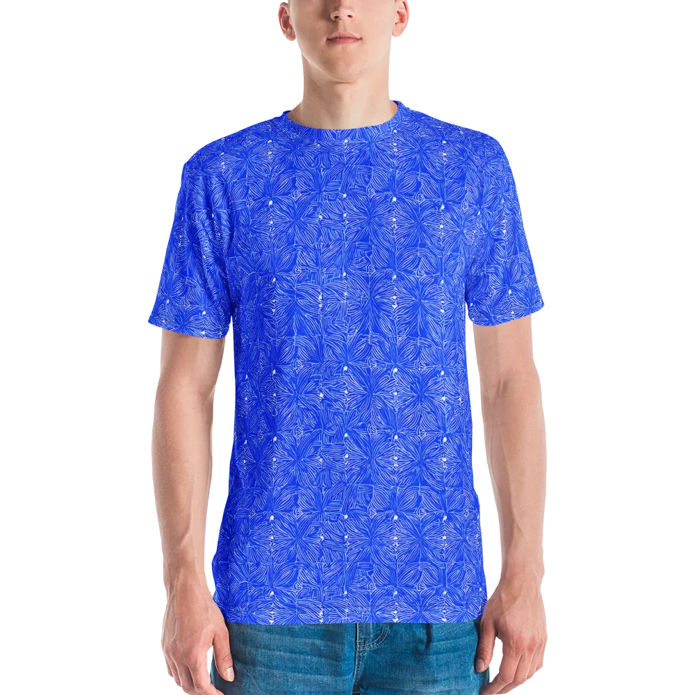 Azure Filigree on Men's Crew Neck T-Shirt — Front