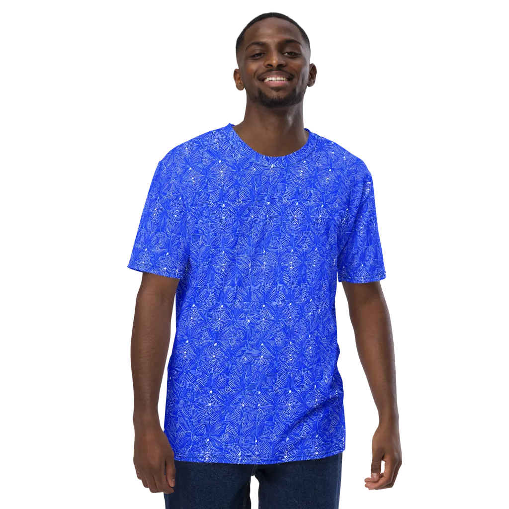 Azure Filigree on Men's Crew Neck T-Shirt — Front