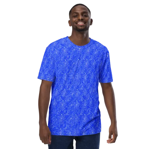 Azure Filigree on a Men's Crew Neck T-Shirt