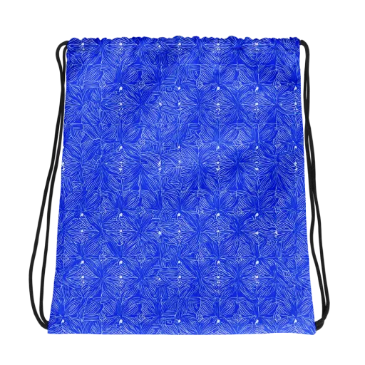 Azure Filigree on a Drawstring Bag