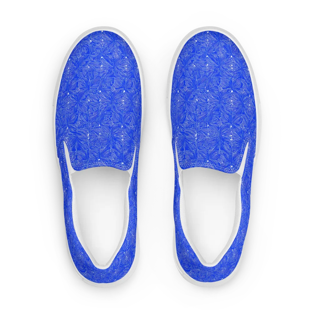 Azure Filigree on Women's Slip-On Canvas Shoes — Front