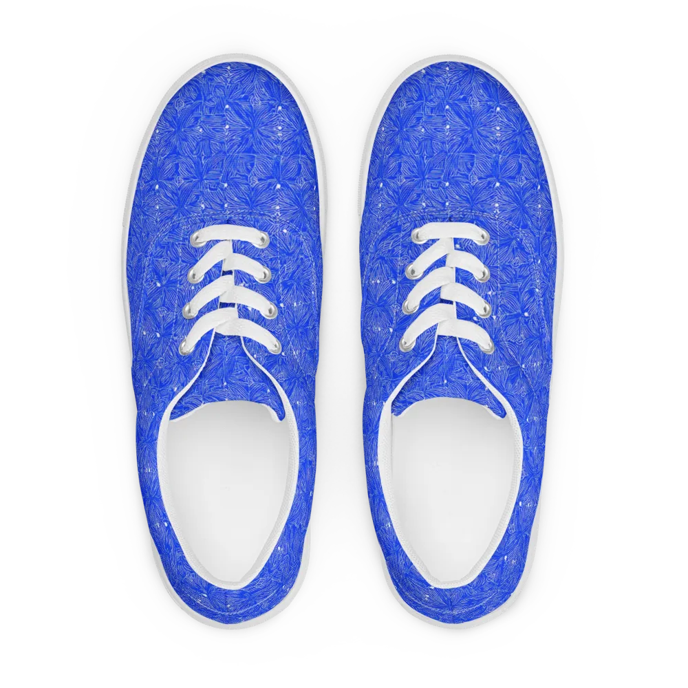 Azure Filigree on Men's Lace-Up Canvas Shoes — Front