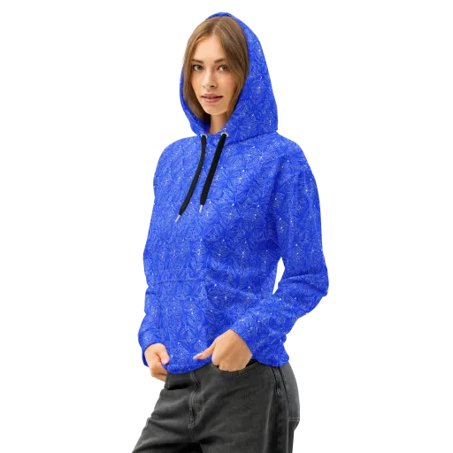 Azure Filigree on a Cotton Hoodie