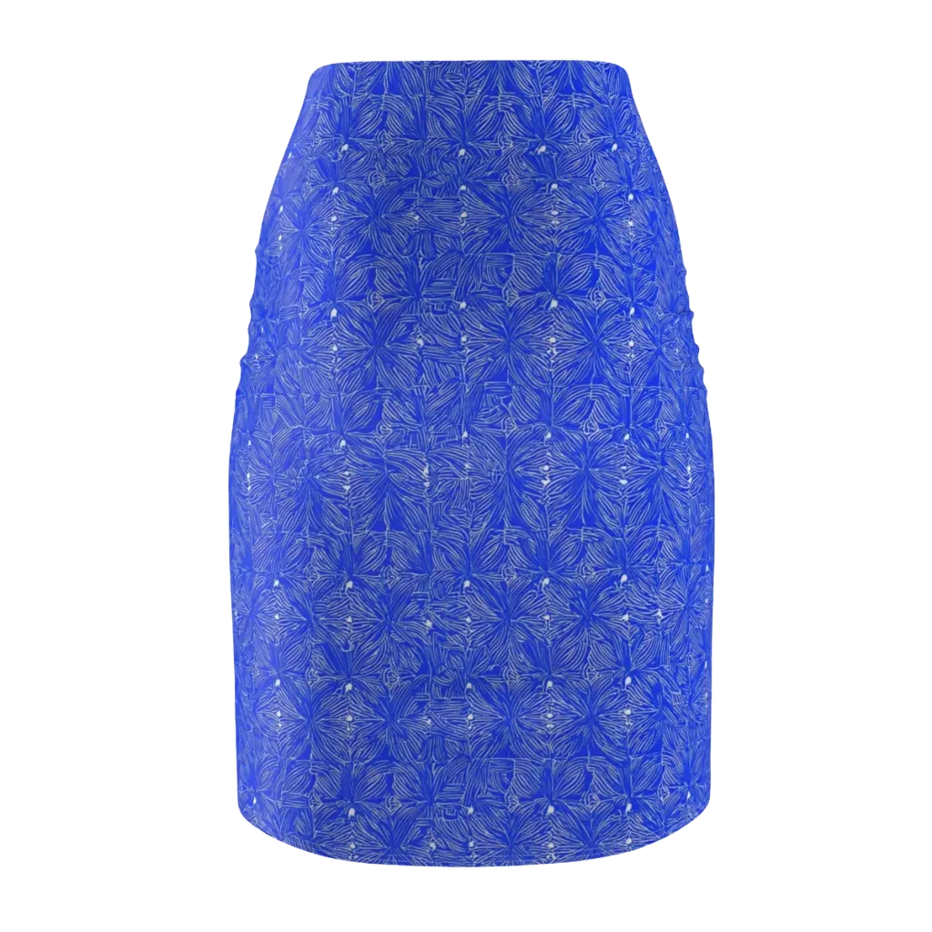 Azure Filigree on Pencil Skirt — Back