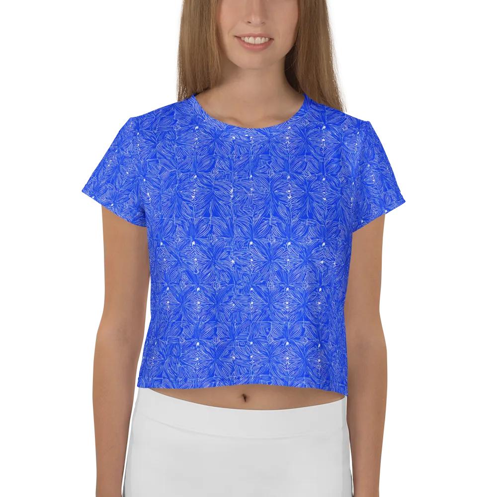 Azure Filigree on Crop Tee — Front