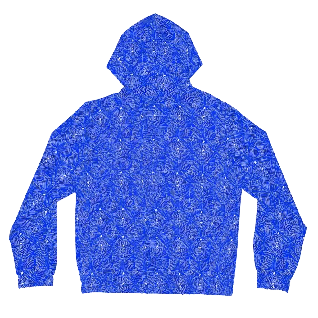 Azure Filigree on Women's Full-Zip Hoodie — Back