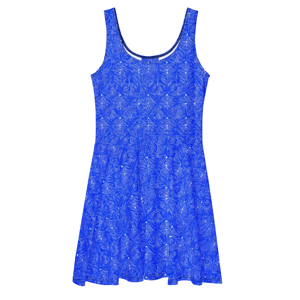 Azure Filigree on Skater Dress — Front