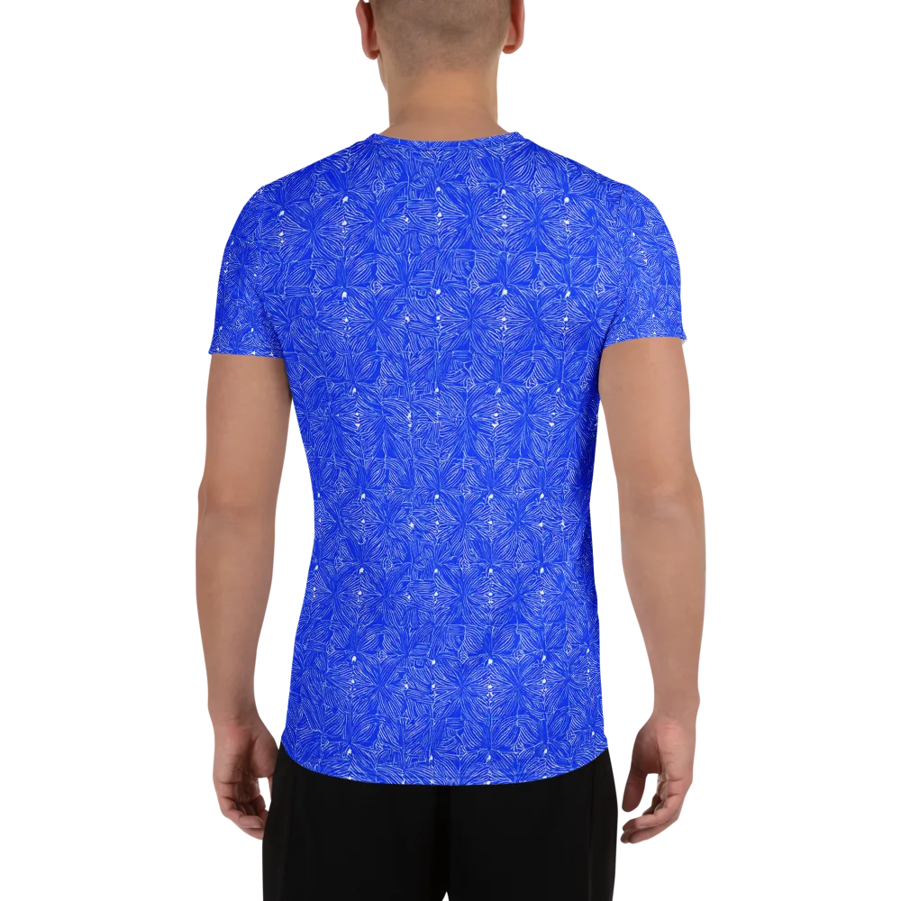 Azure Filigree on Men's Athletic T-Shirt — Back