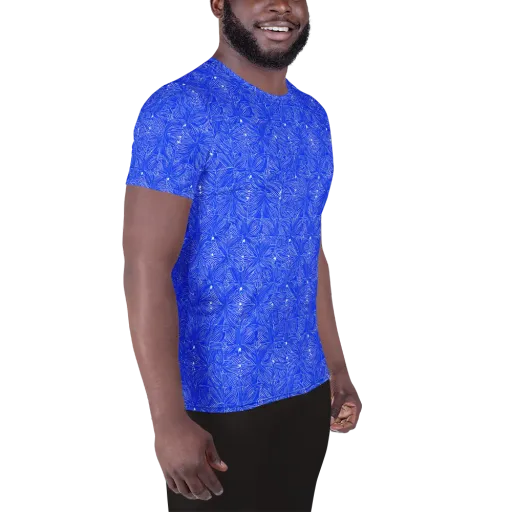 Azure Filigree on a Men's Athletic T-Shirt