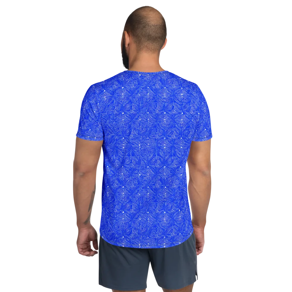 Azure Filigree on Men's Athletic T-Shirt — Back