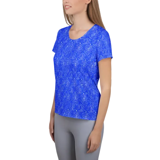 Azure Filigree on a Women's Athletic T-Shirt