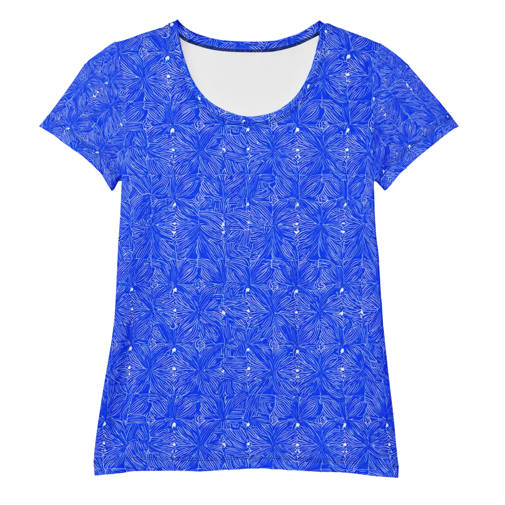 Azure Filigree on Women's Athletic T-Shirt — Front