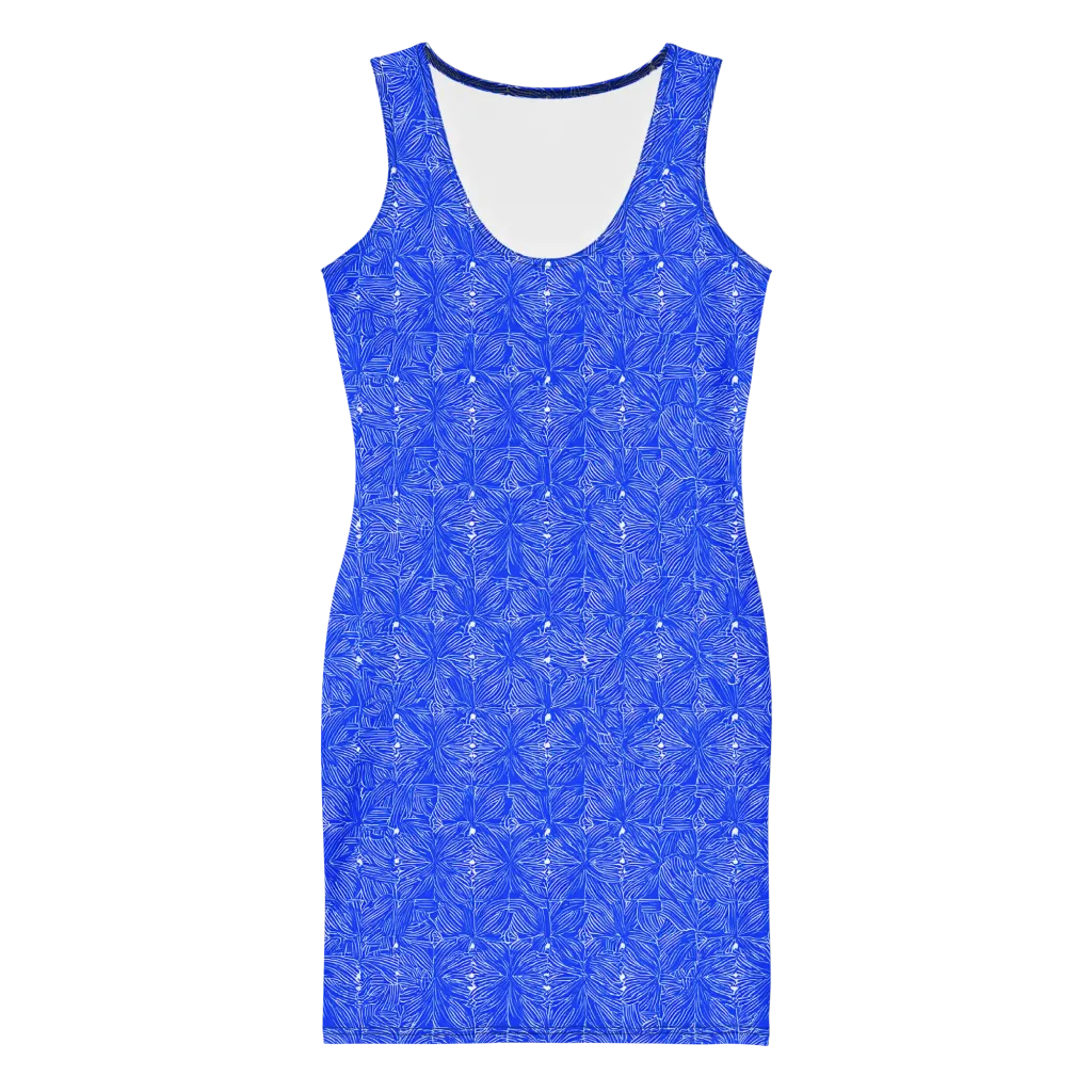 Azure Filigree on Bodycon Dress — Front