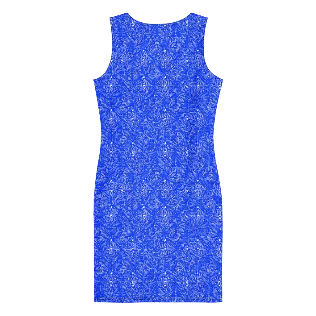 Azure Filigree on Bodycon Dress — Back