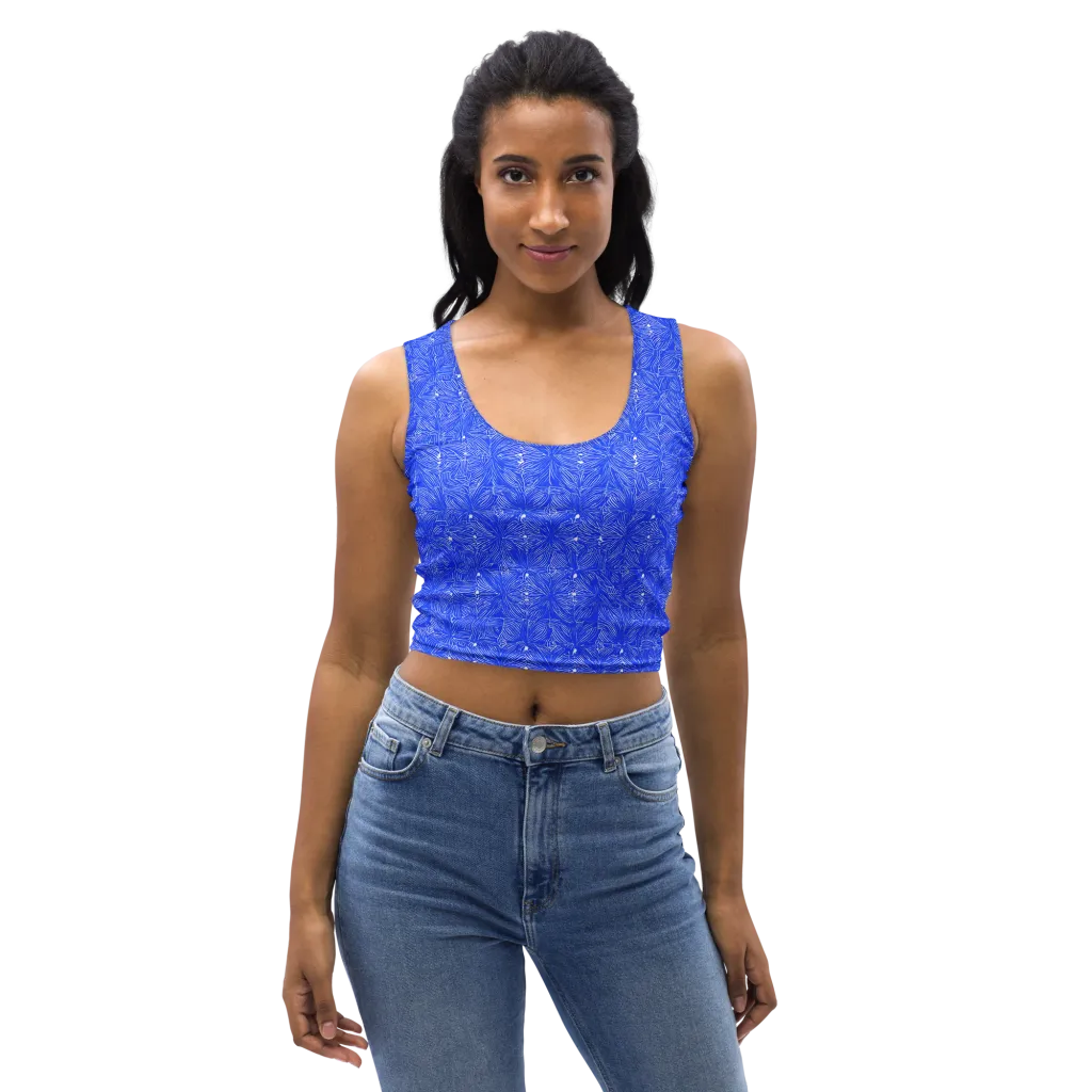 Azure Filigree on Crop Top — Front
