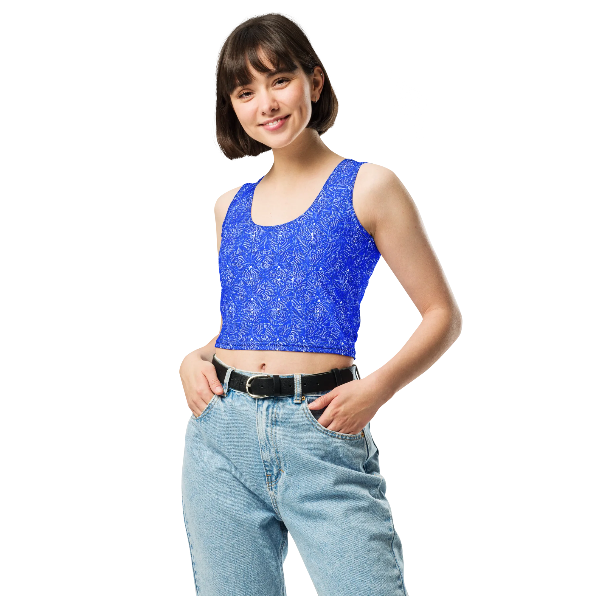 Azure Filigree on Crop Top — Front