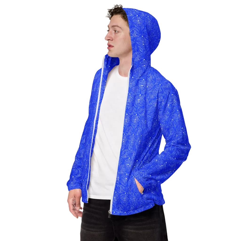 Azure Filigree on Men's Windbreaker — Left Front