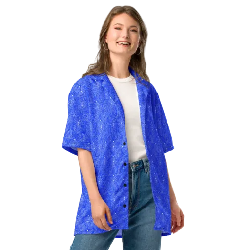 Azure Filigree on a Button Shirt