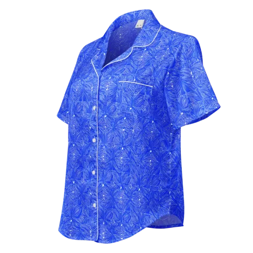 Azure Filigree on a Women's Short Sleeve Pajama Top