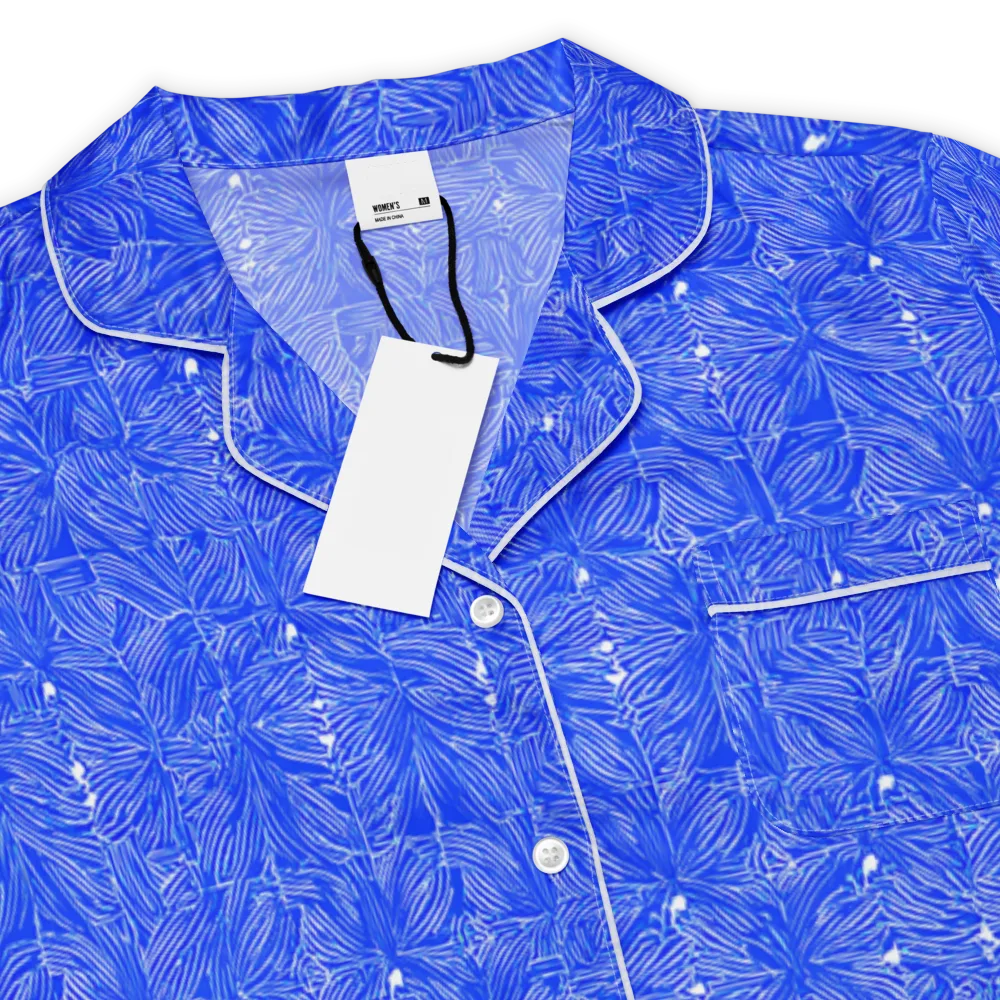 Azure Filigree on Women's Short Sleeve Pajama Top — Product details