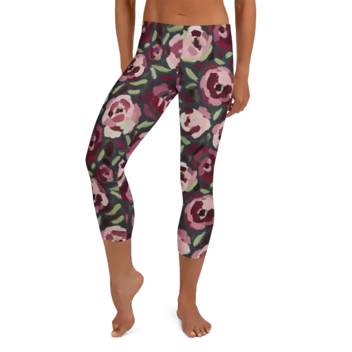 Painterly Nocturne on a Capri Leggings