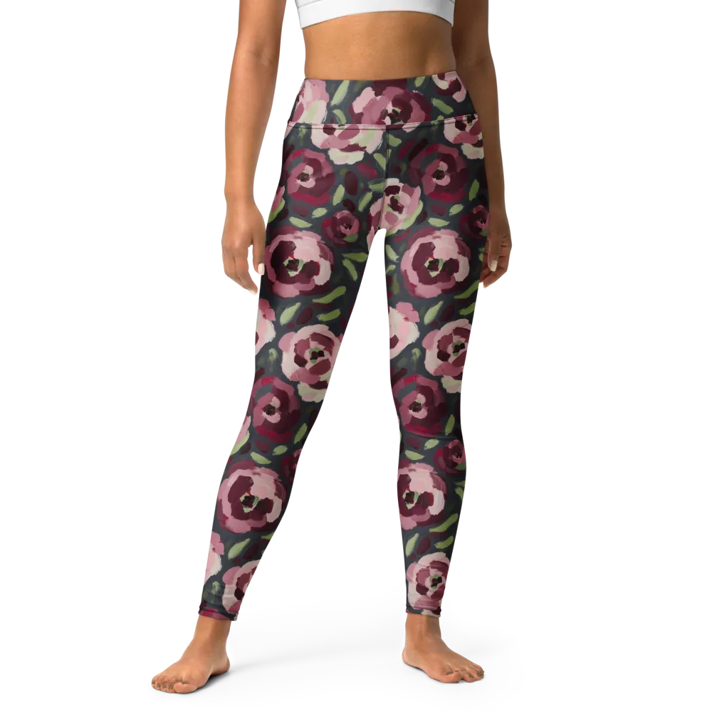 Painterly Nocturne on Yoga Leggings — Front